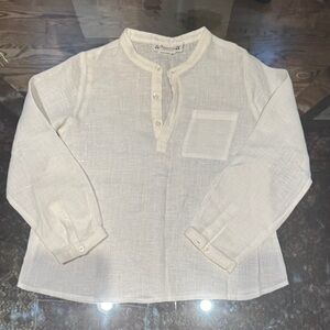 Bonpoint Cream Linen Shirt Excellent Like New